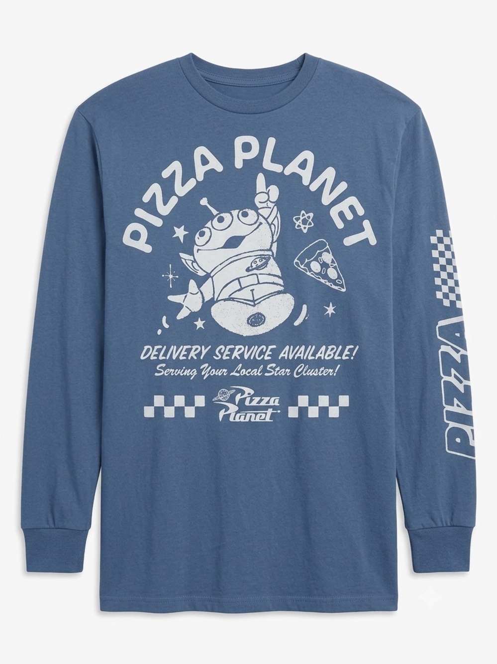 🎉(Men’s Medium) Disney Pixar Toy Story Pizza Planet Long Sleeve Graphic Tee - Picture 2 of 4
